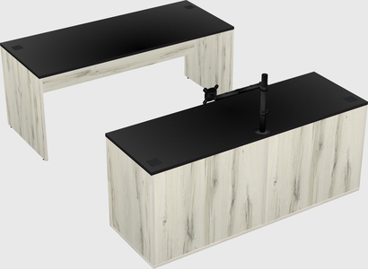 Parallel desk with credenza