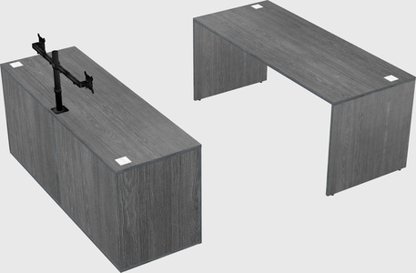 Parallel desk with credenza