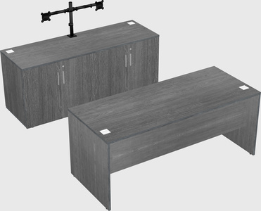Parallel desk with credenza