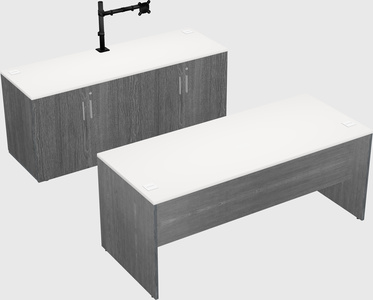 Parallel desk with credenza