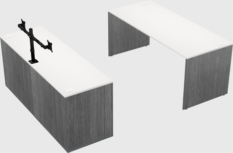 Parallel desk with credenza
