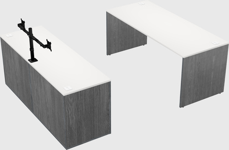 Parallel desk with credenza