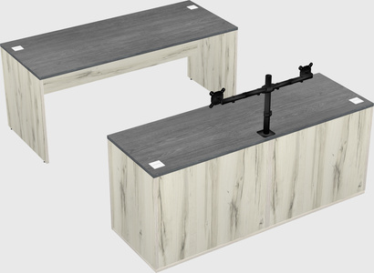 Parallel desk with credenza