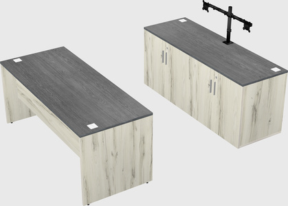 Parallel desk with credenza