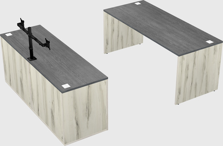 Parallel desk with credenza
