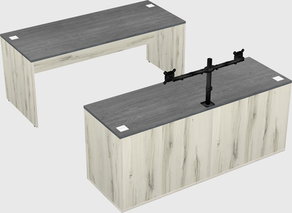 Parallel desk with credenza