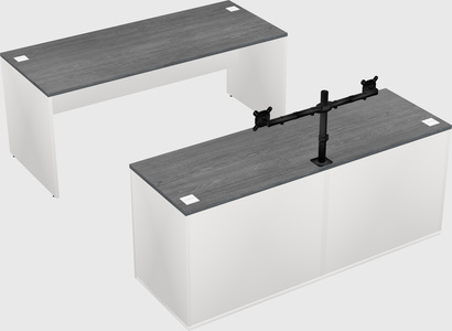 Parallel desk with credenza