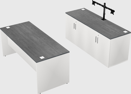 Parallel desk with credenza