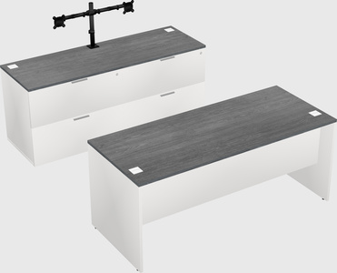 Parallel desk with credenza