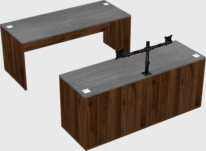 Parallel desk with credenza