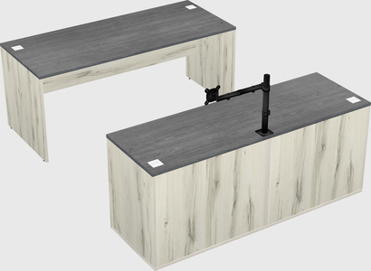 Parallel desk with credenza