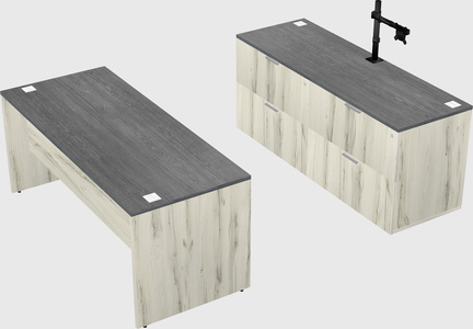 Parallel desk with credenza