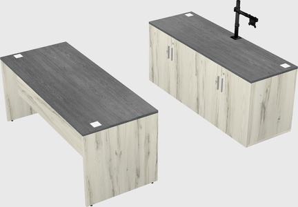 Parallel desk with credenza