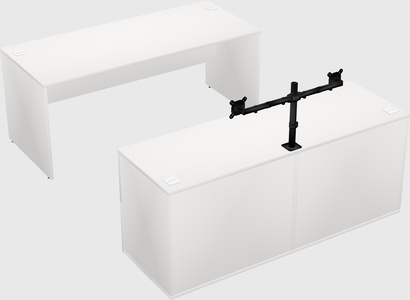 Parallel desk with credenza
