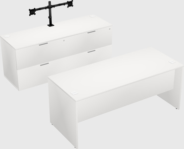 Parallel desk with credenza