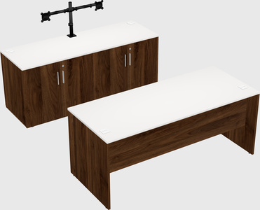Parallel desk with credenza