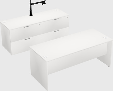 Parallel desk with credenza
