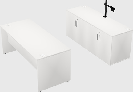 Parallel desk with credenza