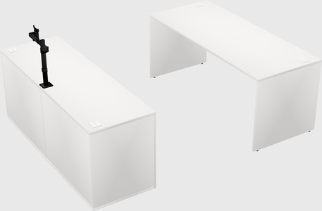 Parallel desk with credenza