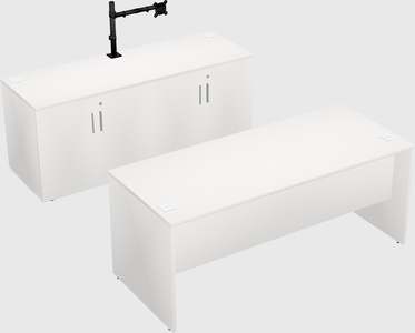 Parallel desk with credenza