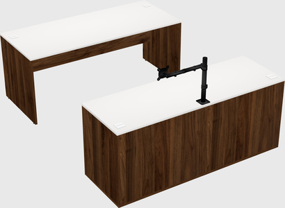 Parallel desk with credenza