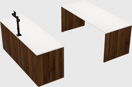 Parallel desk with credenza