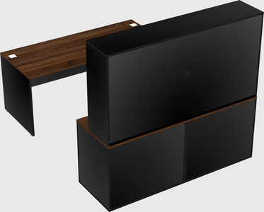 Parallel desk with credenza