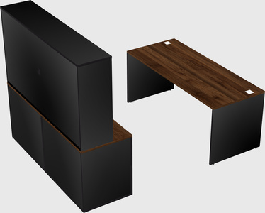Parallel desk with credenza