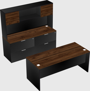 Parallel desk with credenza