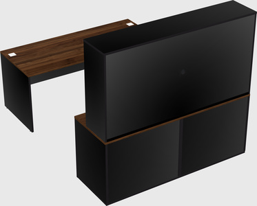 Parallel desk with credenza