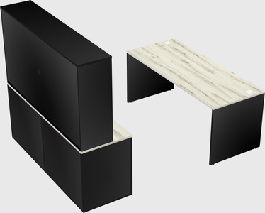 Parallel desk with credenza