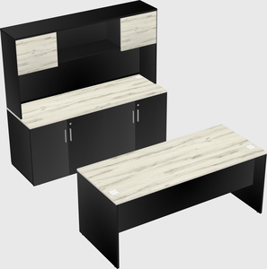 Parallel desk with credenza