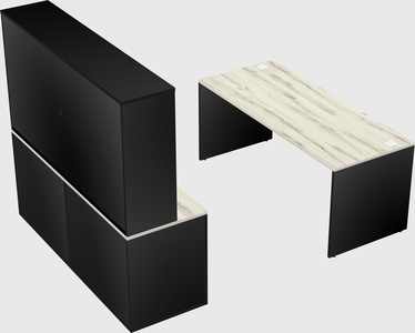 Parallel desk with credenza