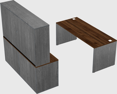 Parallel desk with credenza
