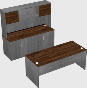 Parallel desk with credenza