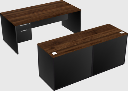 Parallel desk with credenza