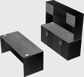 Parallel desk with credenza