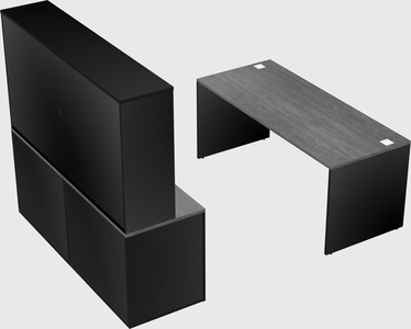 Parallel desk with credenza