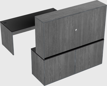 Parallel desk with credenza