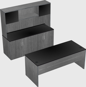 Parallel desk with credenza