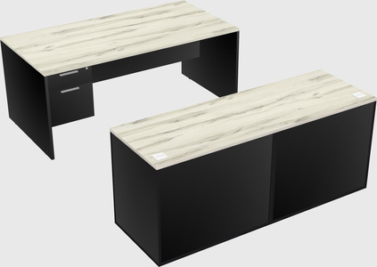 Parallel desk with credenza