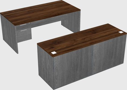 Parallel desk with credenza