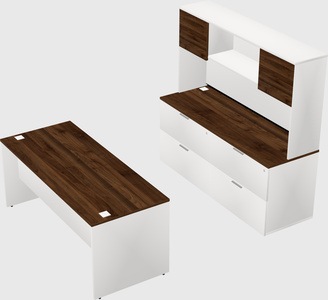 Parallel desk with credenza