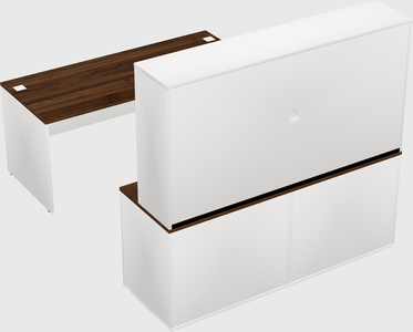 Parallel desk with credenza
