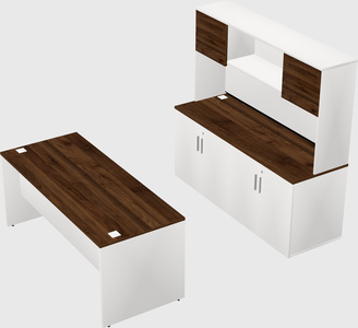 Parallel desk with credenza