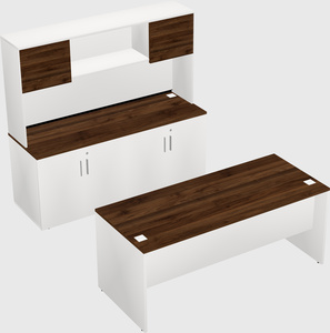 Parallel desk with credenza