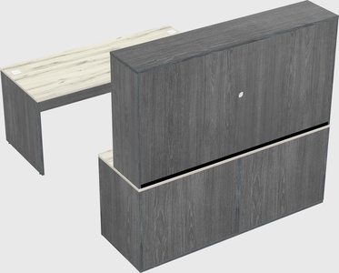 Parallel desk with credenza