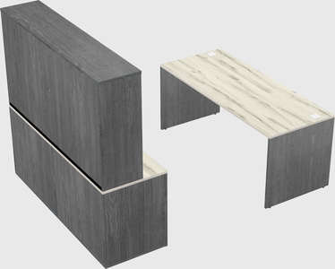 Parallel desk with credenza