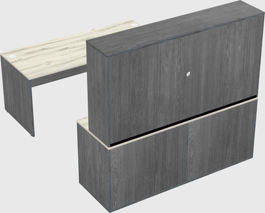 Parallel desk with credenza
