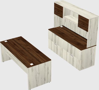 Parallel desk with credenza